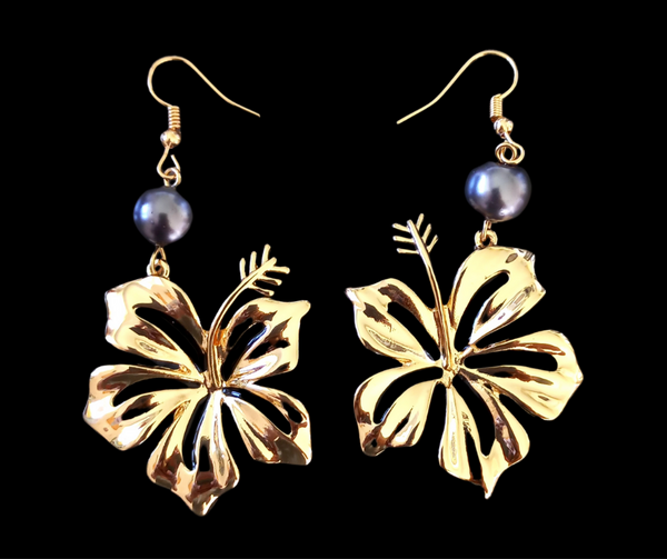 Polynesian Style Gold Earrings