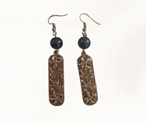 Polynesian Style Gold Earrings
