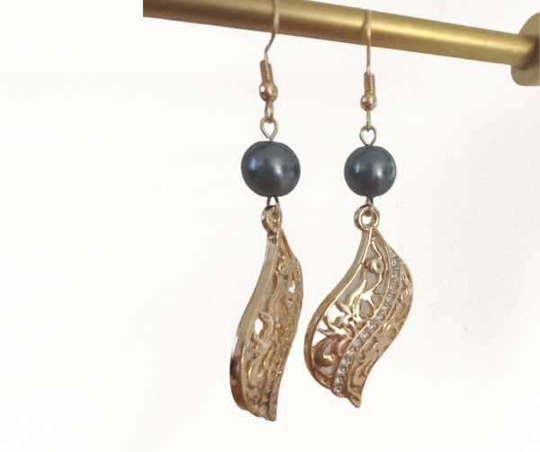 Polynesian Style Gold Earrings